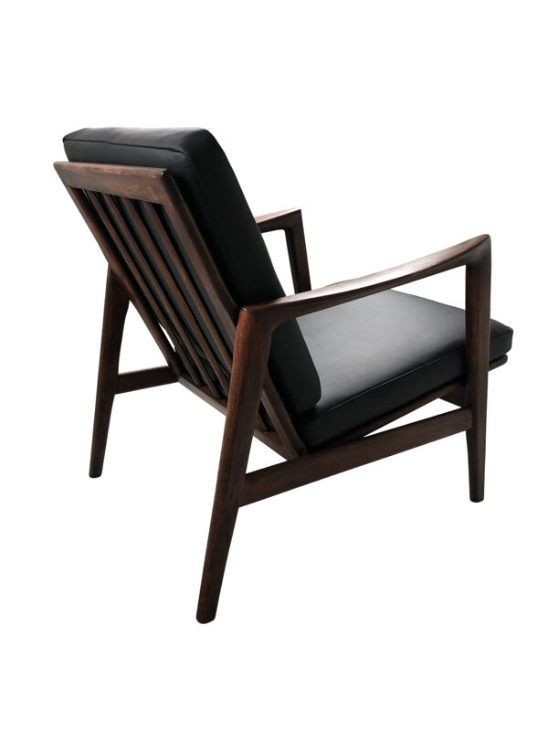 fauteuil En cuir Noir, Années 1960