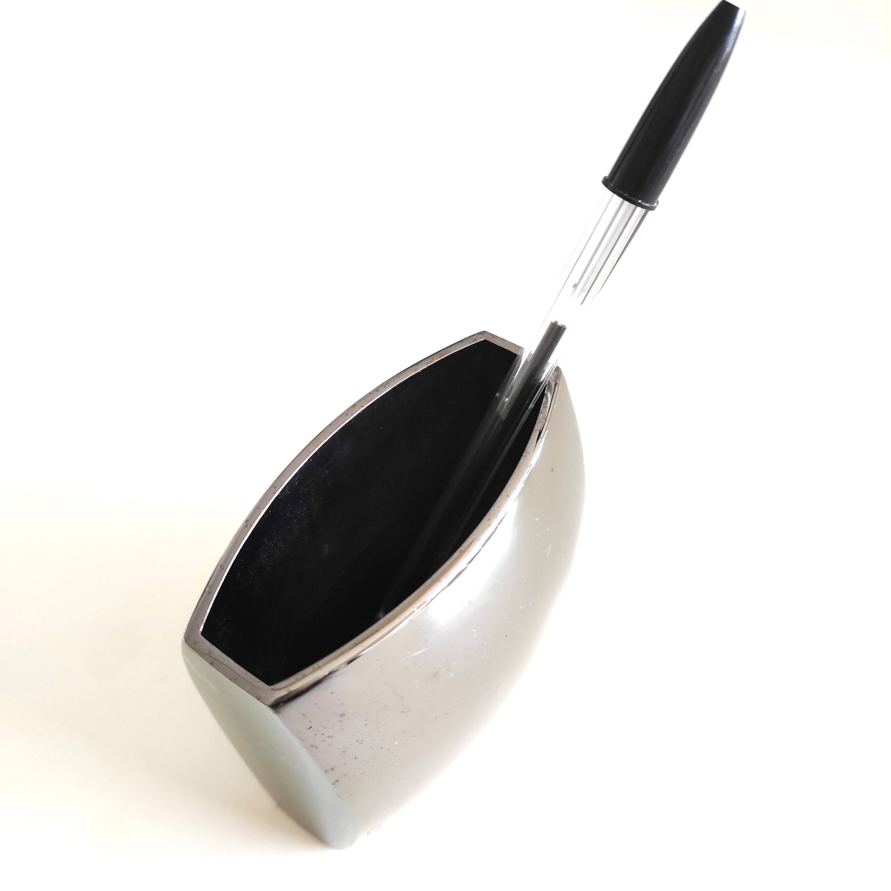 CERRUTI pen holder in chrome steel with these punches
