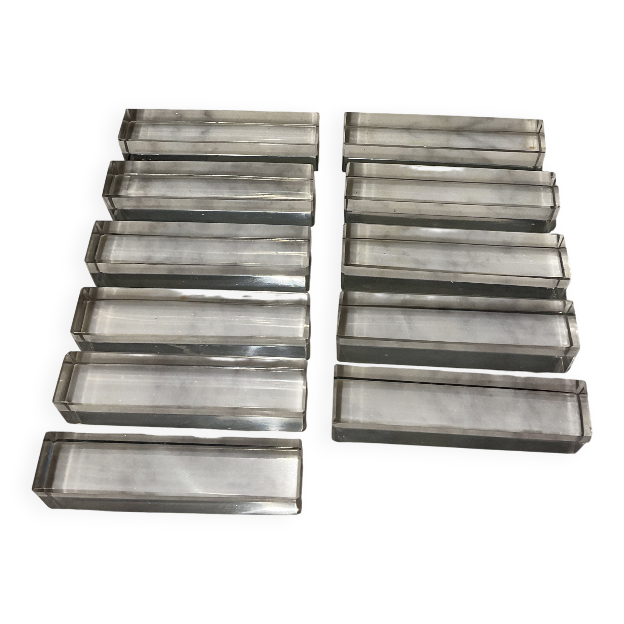 11 crystal knife rests. Vintage