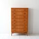 1960s Scandinavian Oak Tallboy with Sculpted Handles