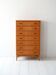 1960s Scandinavian Oak Tallboy with Sculpted Handles