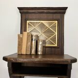 Wall shelf, straw marquetry
