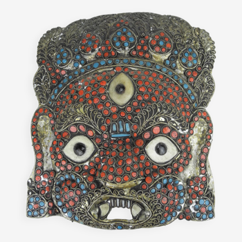 Ancien masque népalais mahakala antique nepali mask rituel tibet art