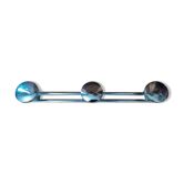 Coat rack chromed chrome patinated metal 3 hooks old vintage