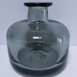 smoked grey glass vase Vallauris 1970s