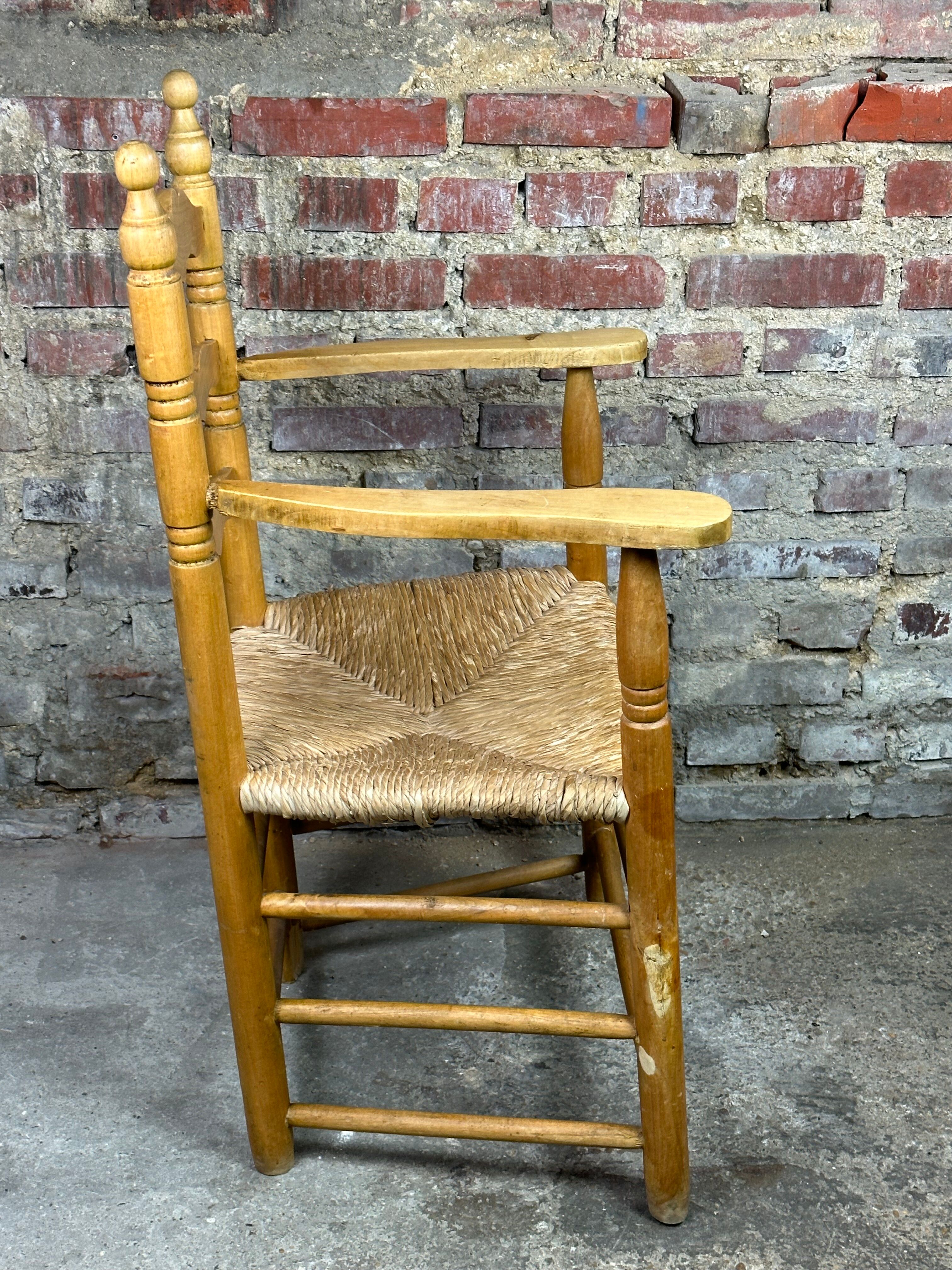 Paillé armchair in natural wood 1980