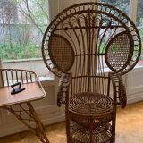 Peacock rattan armchair