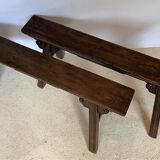 Pair of Chinese elm benches