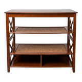 Console shelf in wood and wicker, colonial style.