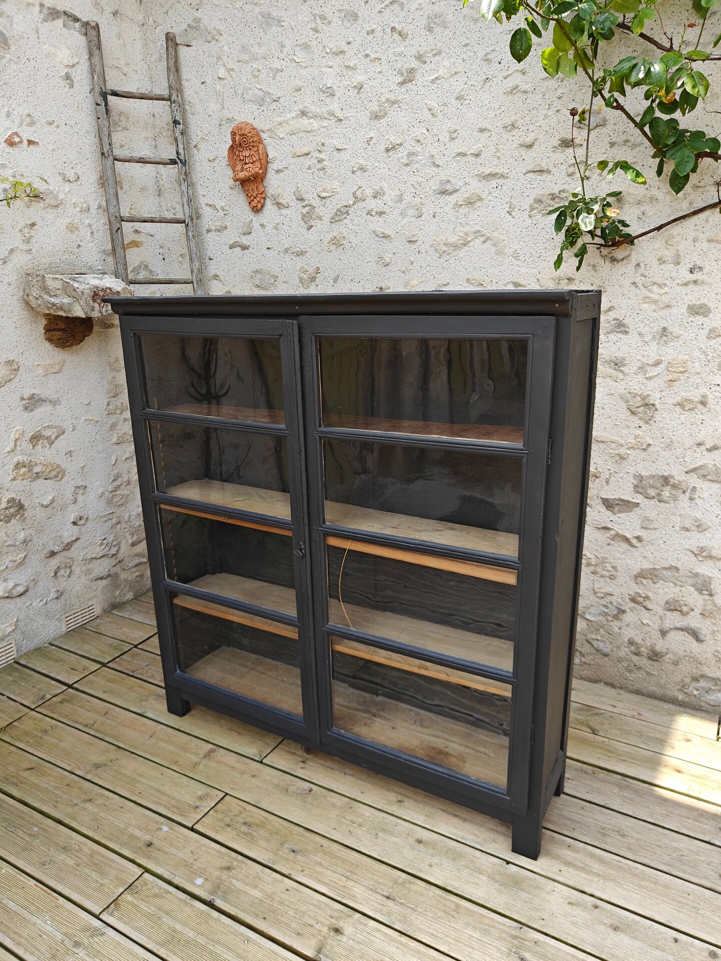 Restored antique display cabinet
