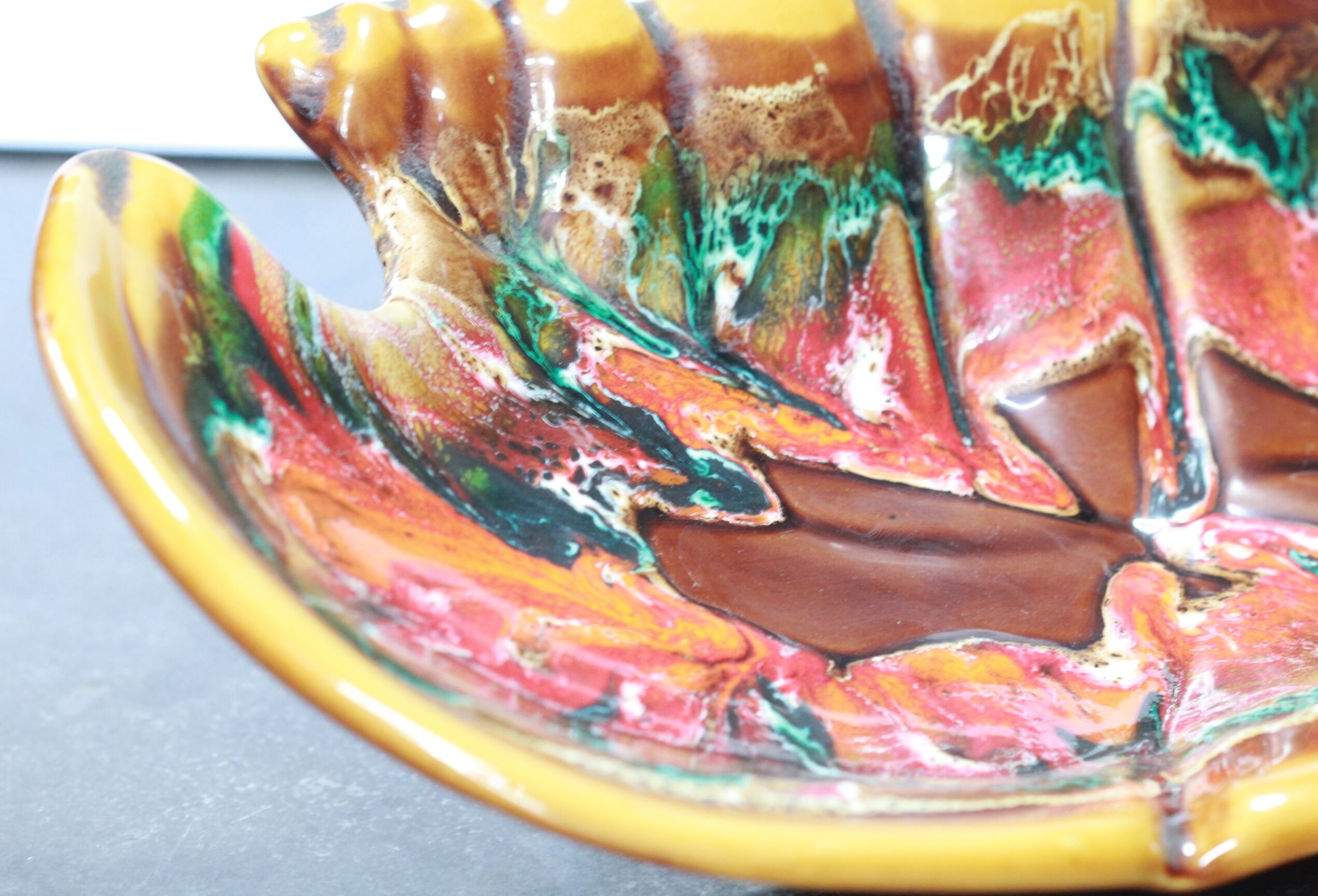 Large ceramic dish shell style Vallauris