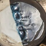 Vase luc Vallauris in white and black ceramic