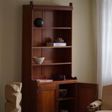 Rare high cabinet in teak by Martin Nyrop for Rud. Rasmussen, Denmark, early 20th century.