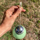 Suspension ball in art deco green glass 1930
