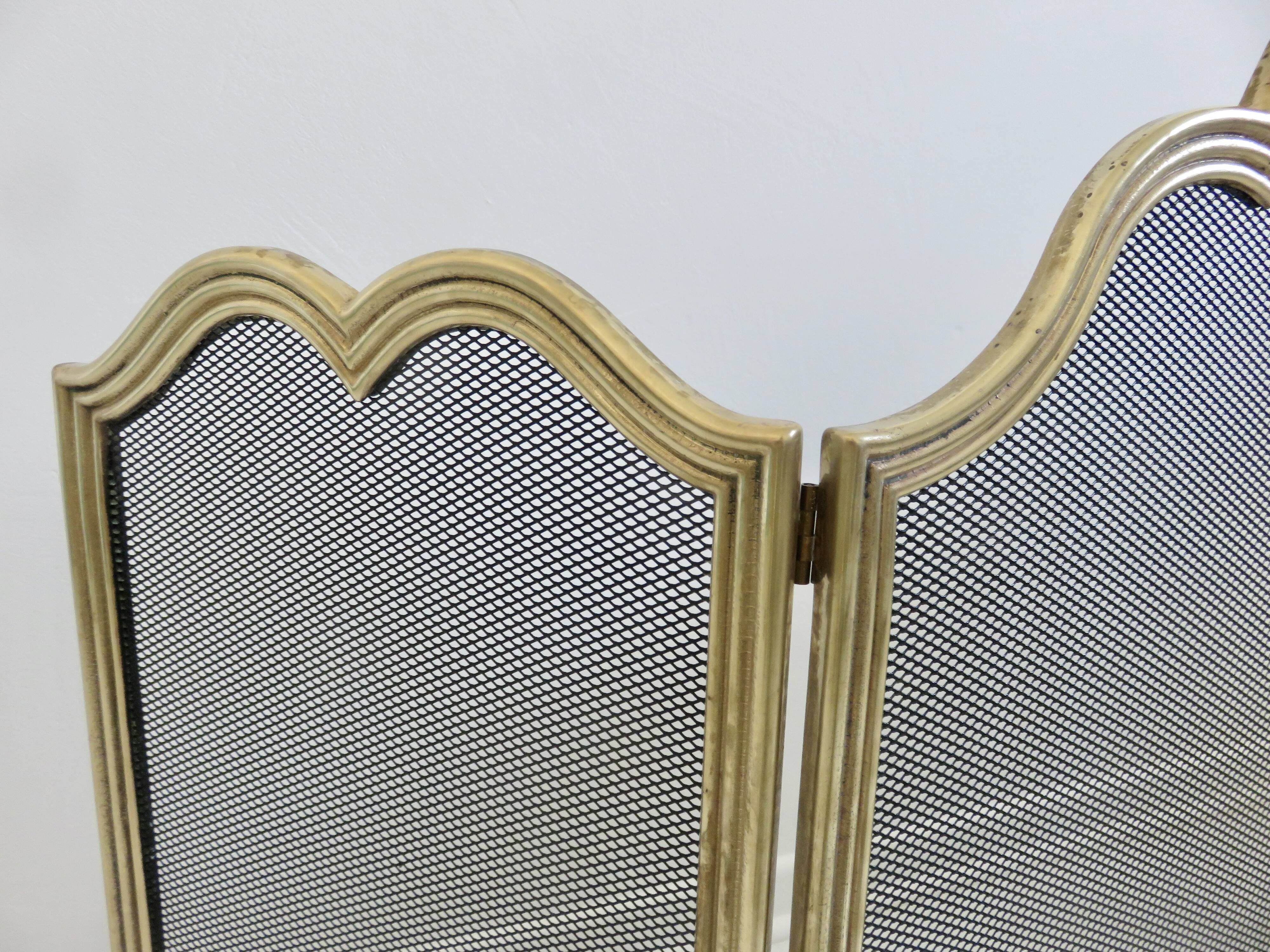 Fire screen, spark screen "made in Italy" brass 1970