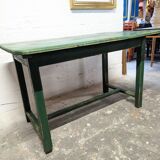 Old green farm table