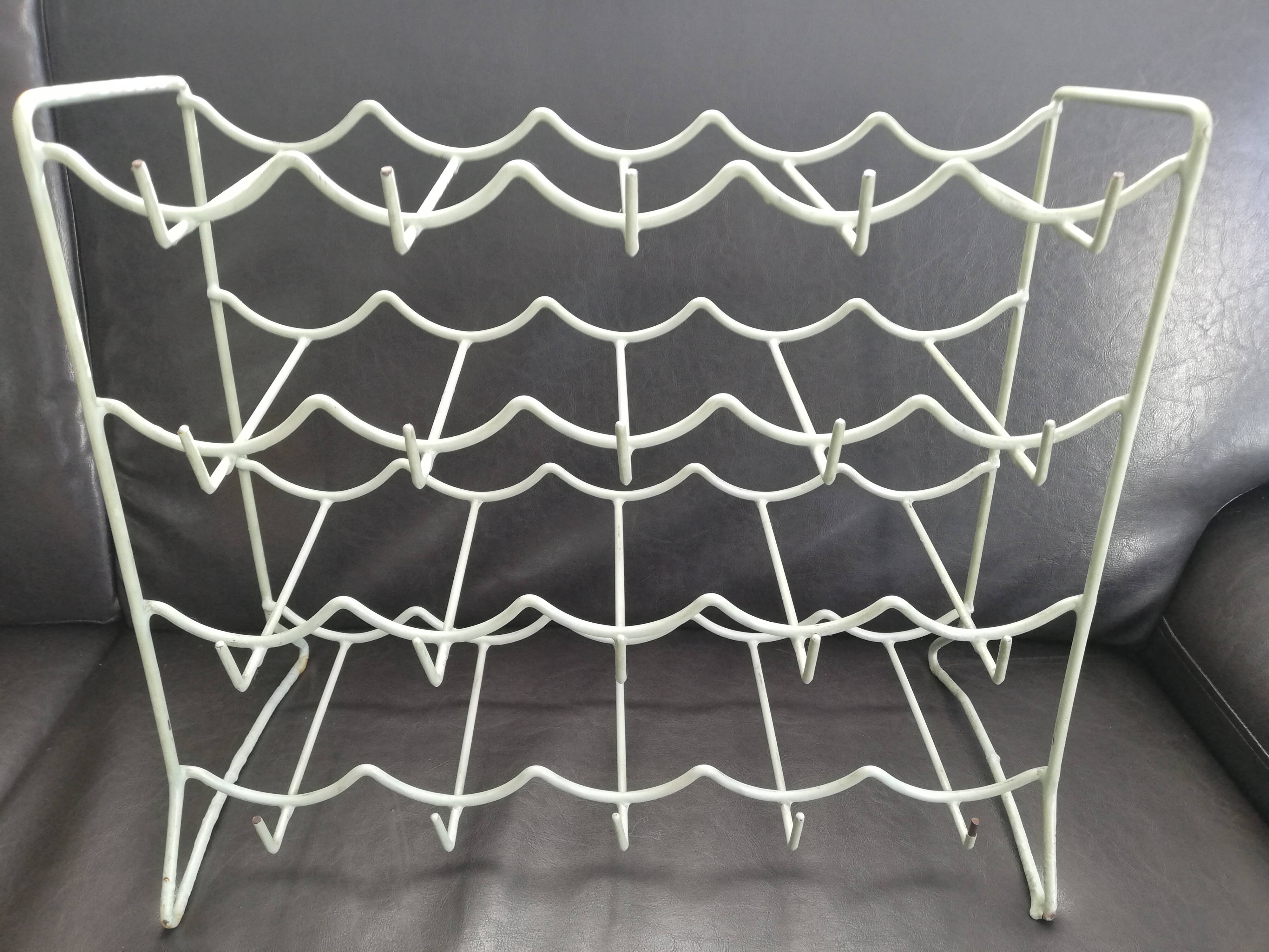 Metal bottle holder Céladon green