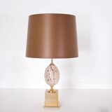 Lamp 'ostrich egg' in travertine