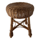 Round rattan stool (1950s)