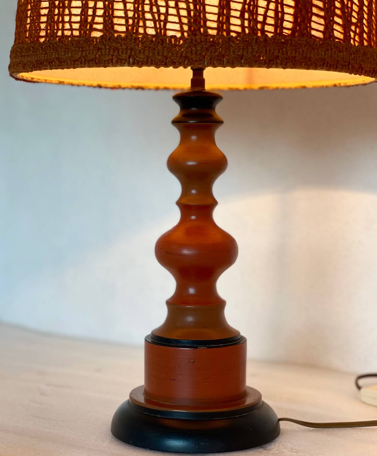 Lampe en bois tourné 1970’s.