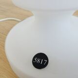 Set of 2 Vintage White Glass Table Lamp by Ivan Jakes, Czechoslovakia 1960s