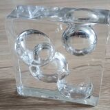 Daum sculpted glass ashtray with ball
