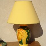 Ceramic lamp, vase and matching plate, Drimmer