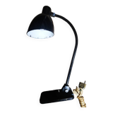 Modernist lamp in black lacquered sheet metal