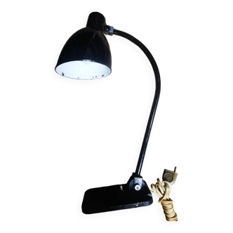 Modernist lamp in black lacquered sheet metal