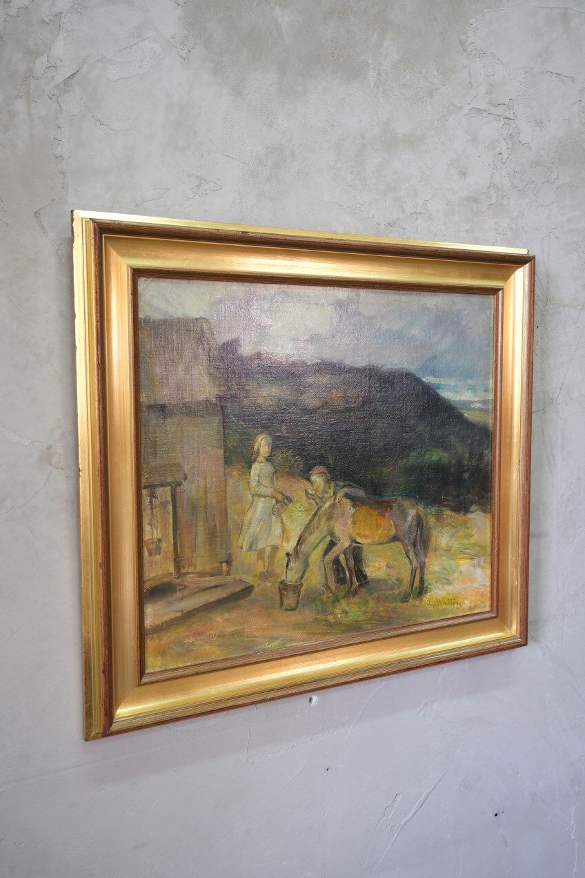 David Wallin (1879-1957), Romantic Painting , 1917, Oil on Canvas, Framed