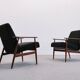 Henryk Lis armchair in black boucle 1960