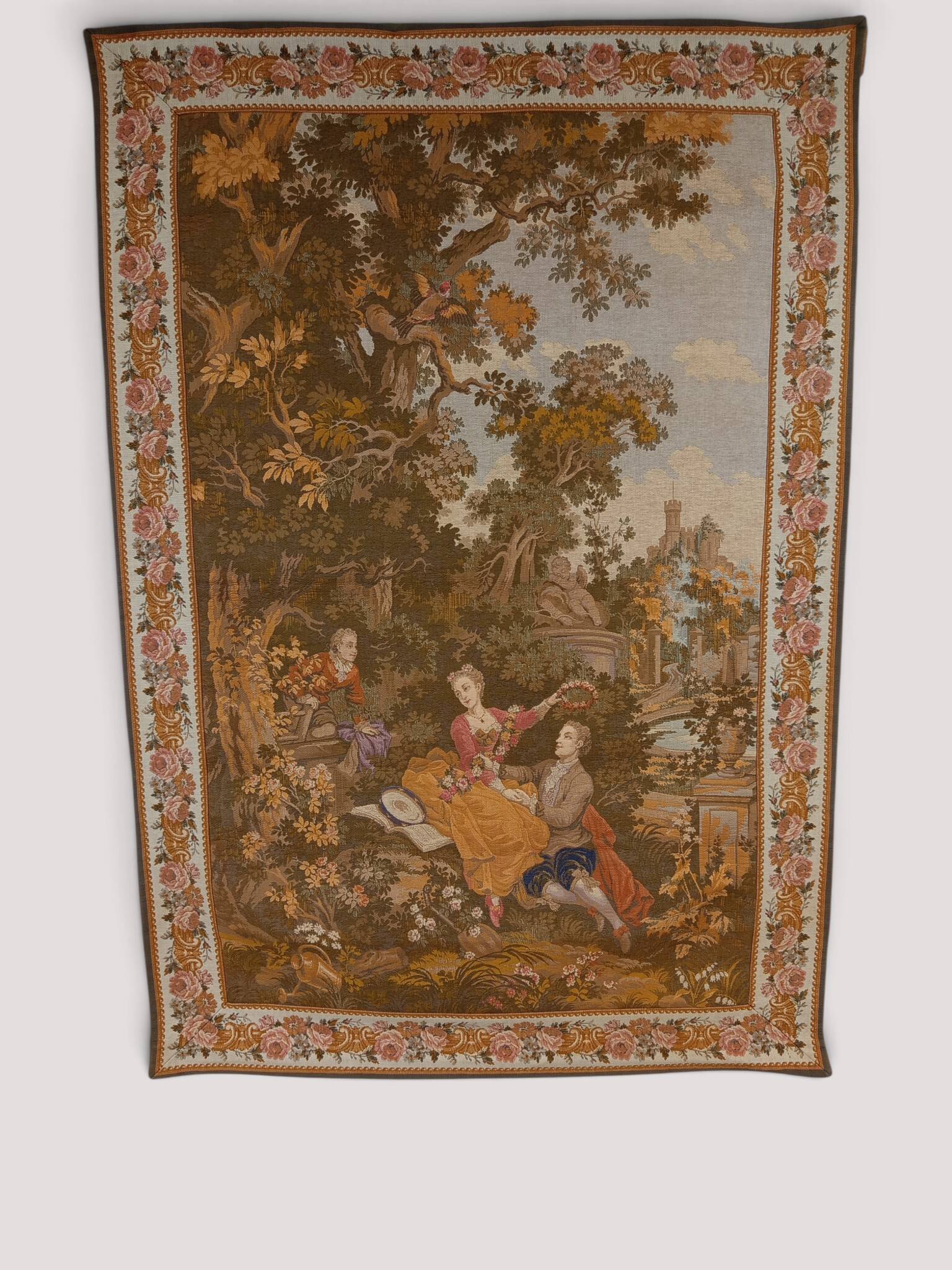 tapestry wall "L'Indiscrétion" French Workshops Jules Pansu 1978