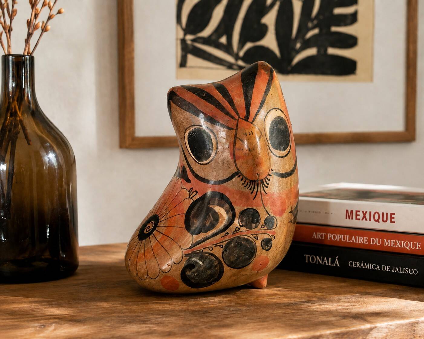 Painted ceramic owl – Mexican craftsmanship from Tonalá