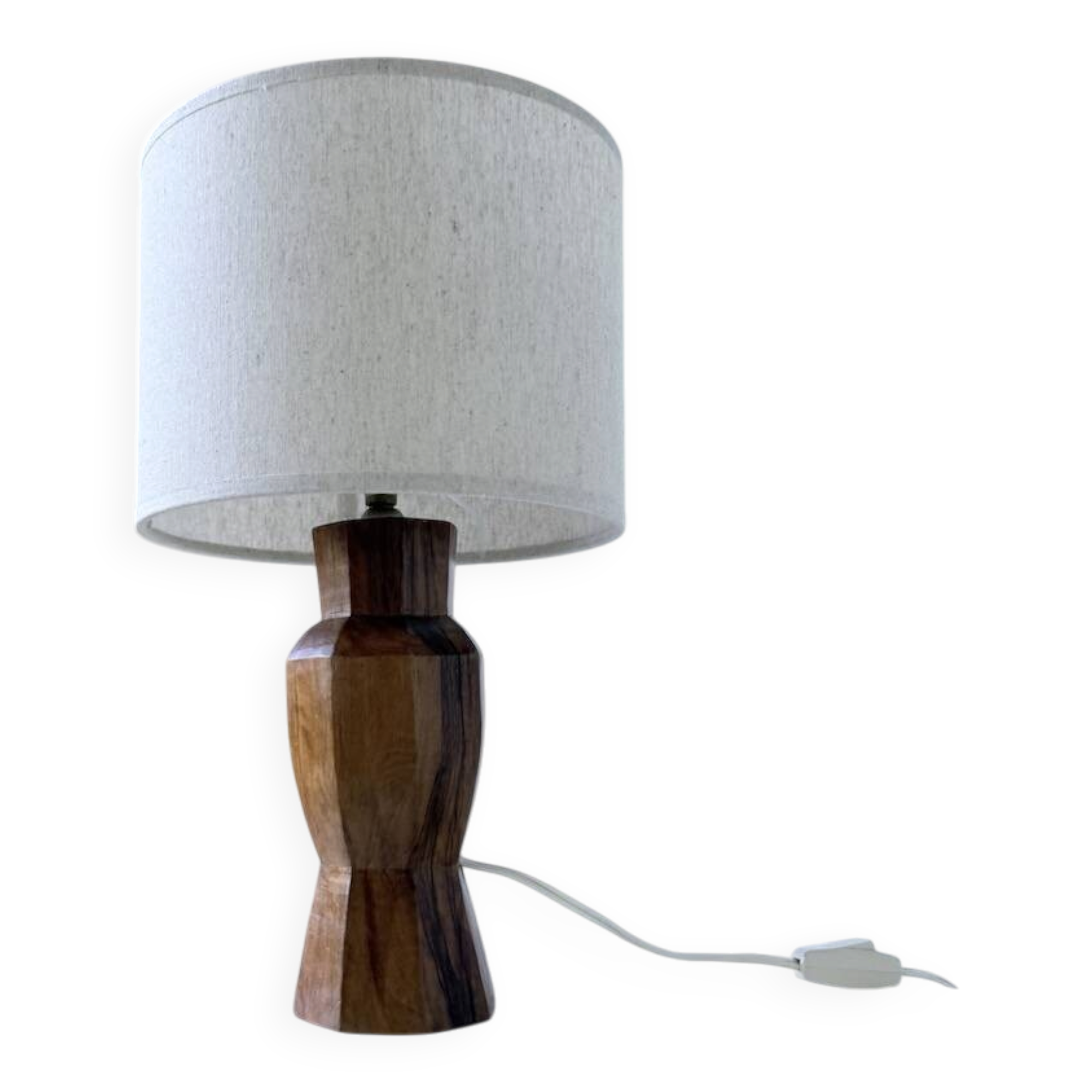 Brutalist walnut table lamp 1950