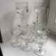 Ensemble de 8 verres à pied en verre moulé années 30 début XXème