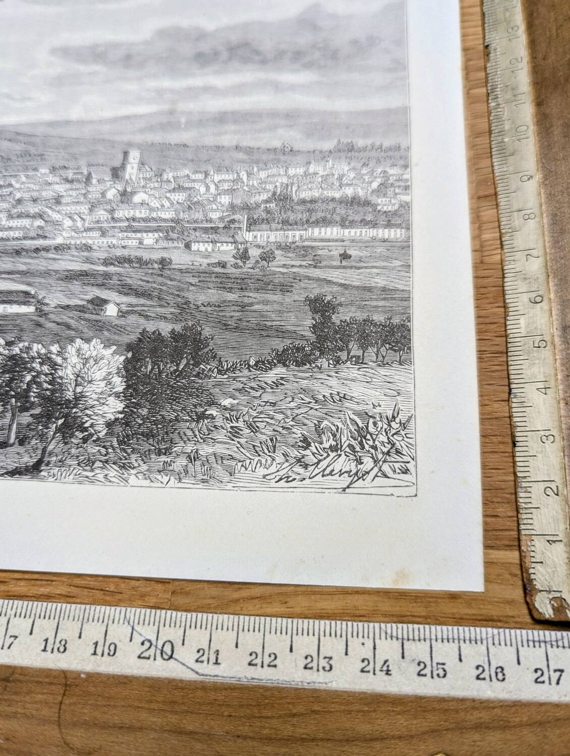 Vesoul, Haute-Saône, printed illustration from 1883.