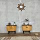 Paire de table de chevets vintage bicolores – pieds compas