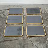 Set of 6 brass mirrors 70s