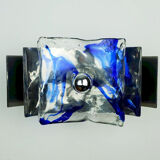 Mid century sconce glass metal chrome murano ice glass