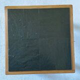 Coffee table in elm and slate by Maison Regain 1970