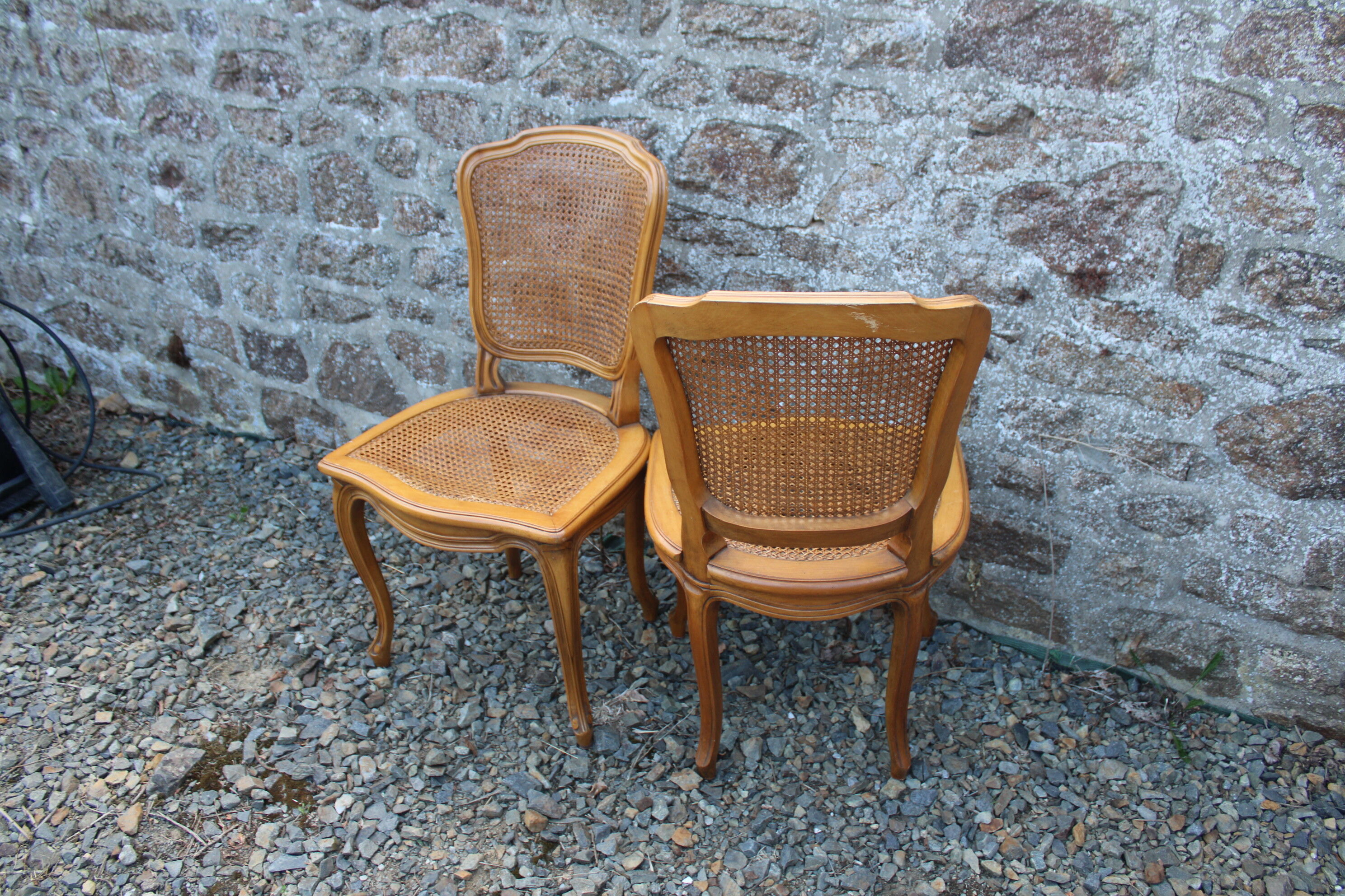 Louis XV style canned chairs molded