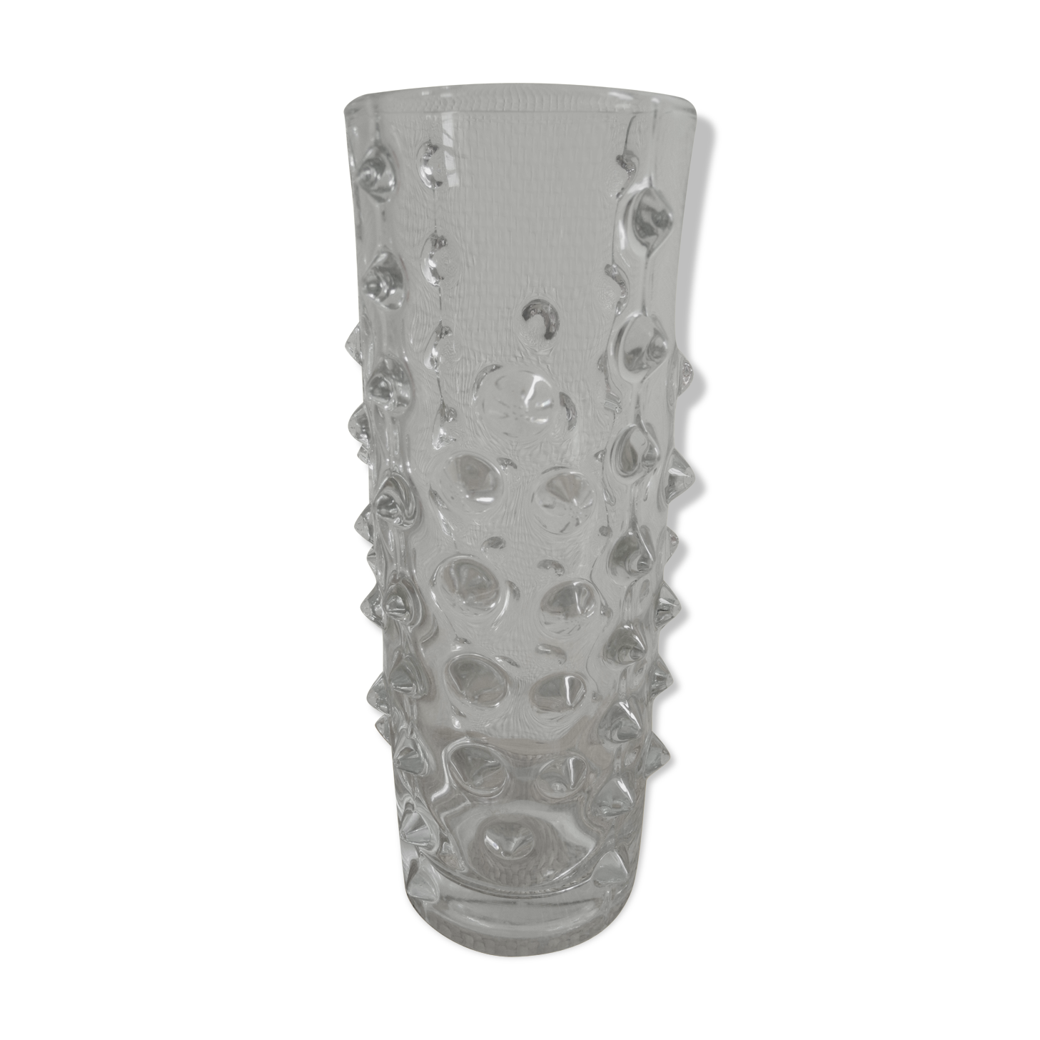 Vase verre moulé pointes