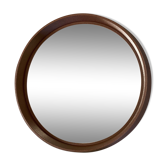 Space Age brown plastic round mirror, plastic design wall mirror