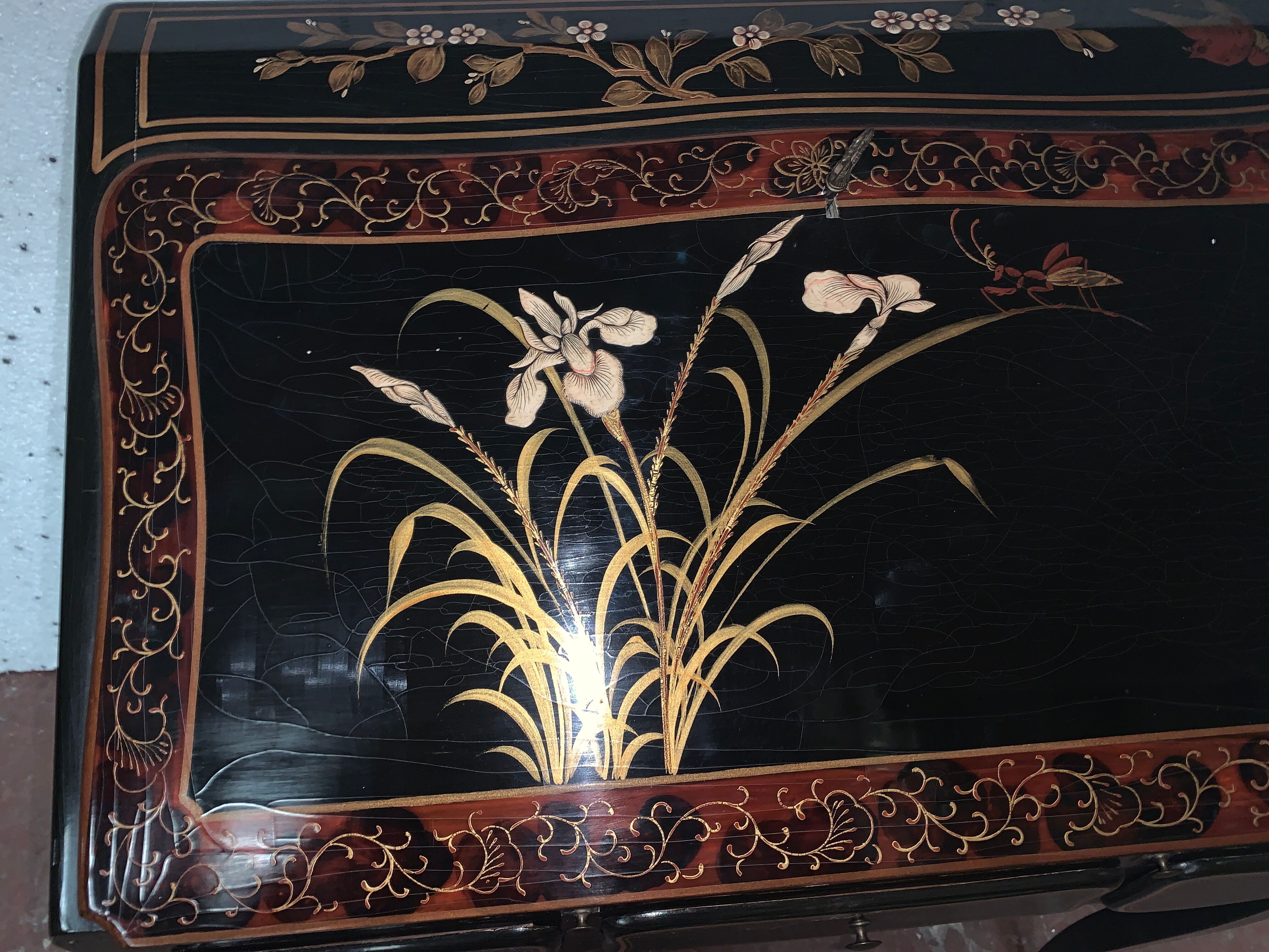 Louis XV style slope desk in lacquer of china XX century