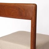 1 sur 4 Chaise de salle à manger en chêne du milieu du siècle – Vintage années 1960, revêtement gris clair