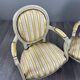 Pair of Medallion Armchairs in Louis XVI Style with Footrests, 20th Century