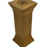 Vintage Rattan Column Planter Bamboo Bohemian Pillar '70s Rattan Mcguire