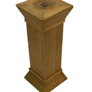 Vintage column vase in rattan, boho bamboo pillar from the 70s, McGuire in rattan.