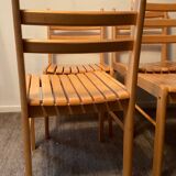 Set of 4 solid beech chairs