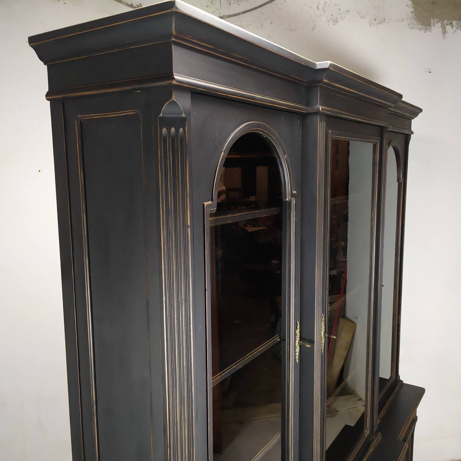 Louis XVI style black bookcase